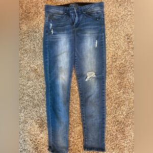 Democracy Dark Blue Distressed Skinny Jeans